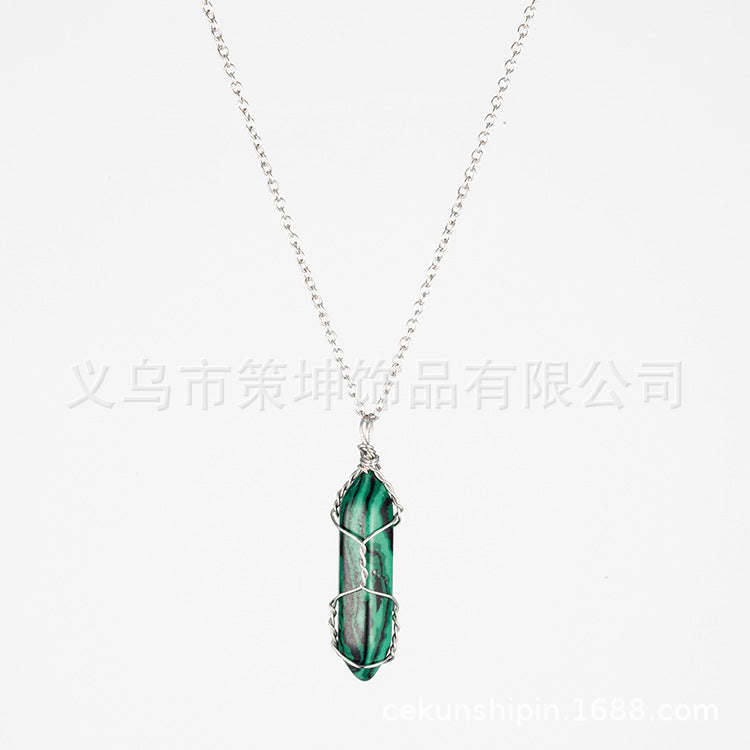 Crystal Stone Hand-wound Necklace Crystal Wire-wound