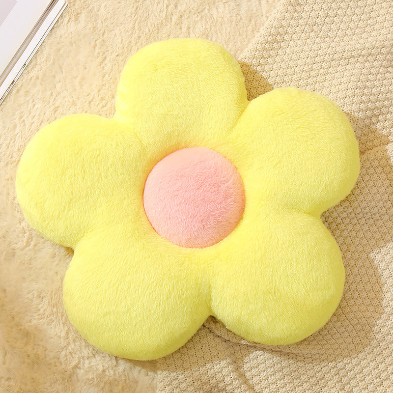 Small Daisy Flower Cushion Plush Pillow Seat Rabbit Velvet Backrest