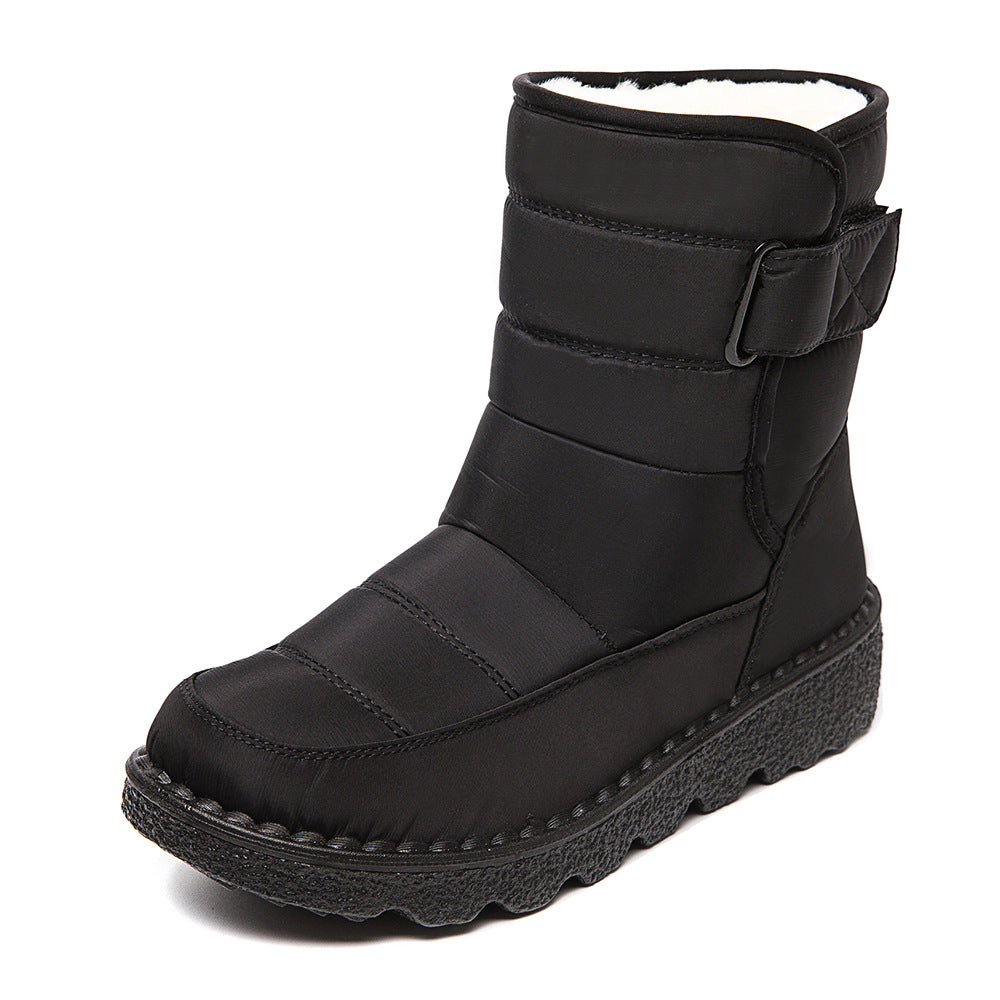 2023 Winter New Snow Boots Women High-top Waterproof Cotton Shoes Casual Short Tube Plus Velvet Large Size Cotton Boots