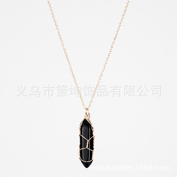 Crystal Stone Hand-wound Necklace Crystal Wire-wound