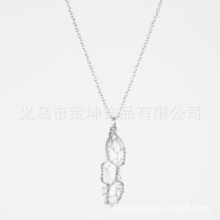 Crystal Stone Hand-wound Necklace Crystal Wire-wound