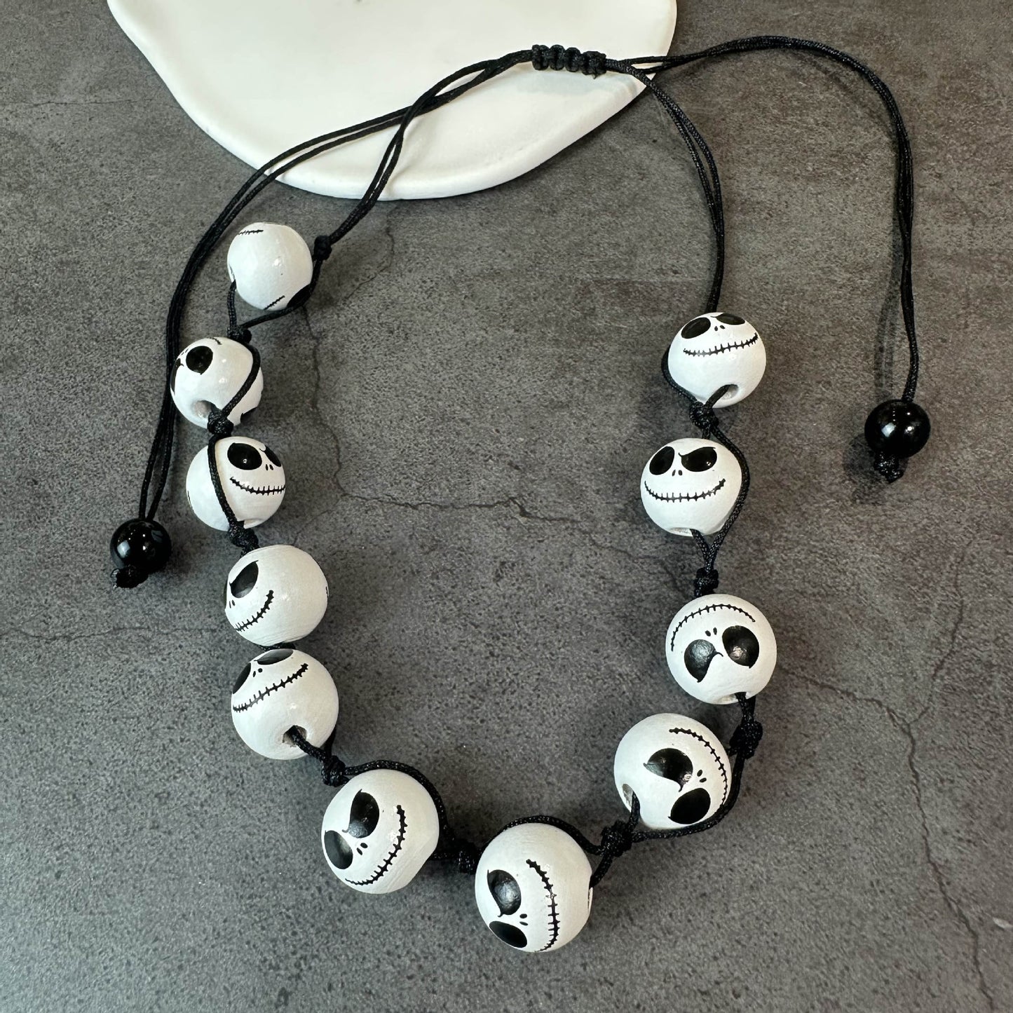 Halloween jewelry Necklace Wooden Bead