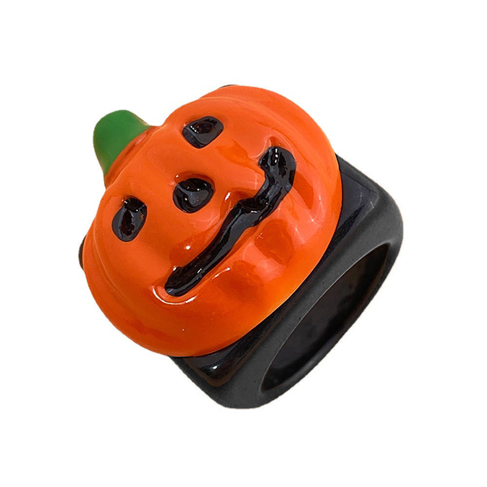 Halloween Jewelry Rings Pumpkin front picture