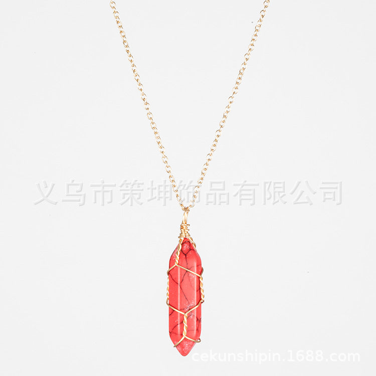 Crystal Stone Hand-wound Necklace Crystal Wire-wound