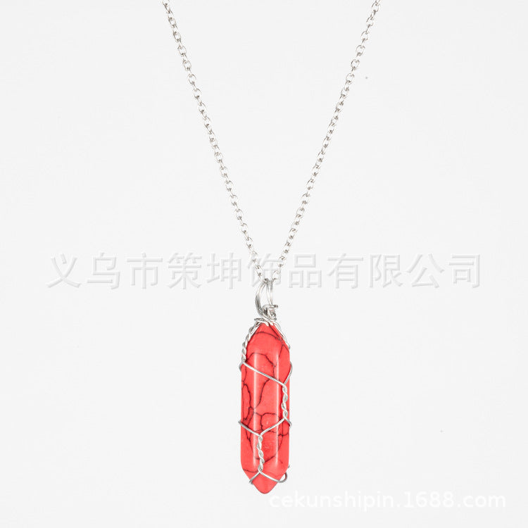 Crystal Stone Hand-wound Necklace Crystal Wire-wound