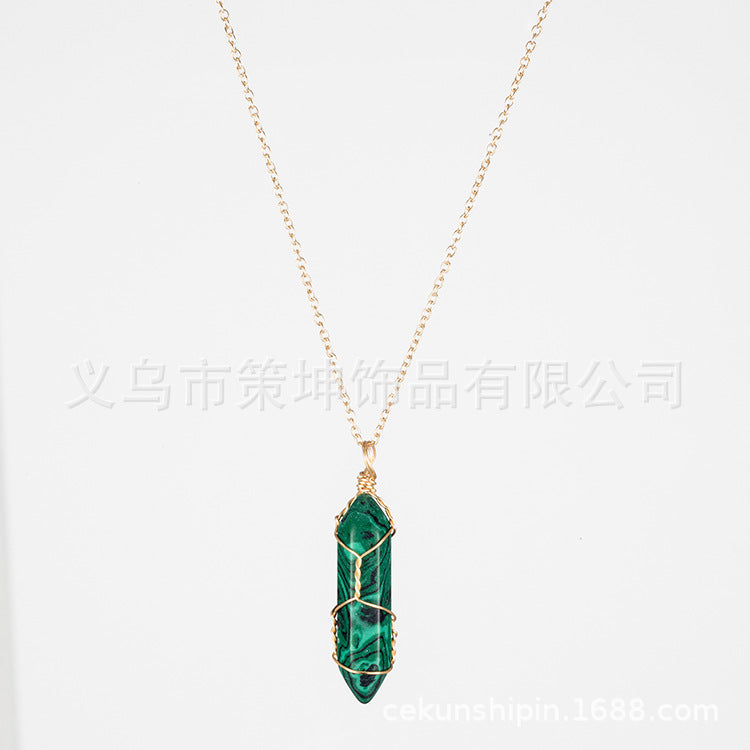 Crystal Stone Hand-wound Necklace Crystal Wire-wound