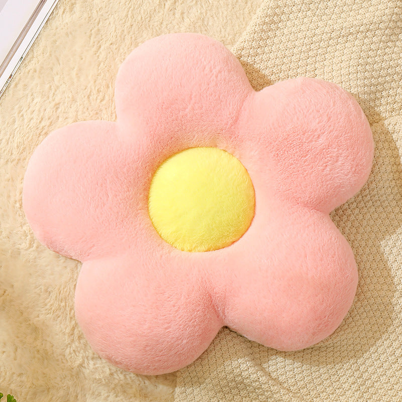 Small Daisy Flower Cushion Plush Pillow Seat Rabbit Velvet Backrest