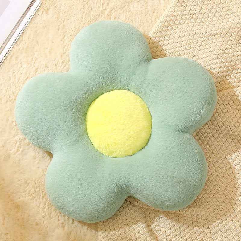 Small Daisy Flower Cushion Plush Pillow Seat Rabbit Velvet Backrest