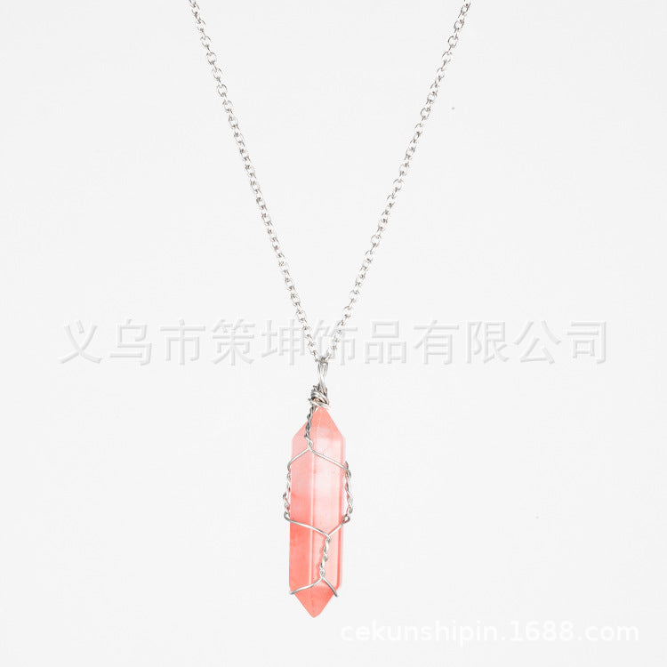 Crystal Stone Hand-wound Necklace Crystal Wire-wound