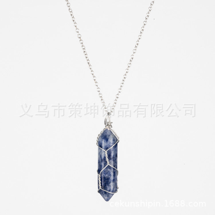 Crystal Stone Hand-wound Necklace Crystal Wire-wound