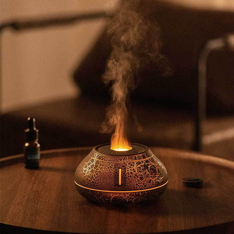 Colorful Simulation Flame Aroma Diffuser Desktop Creativity Humidifier