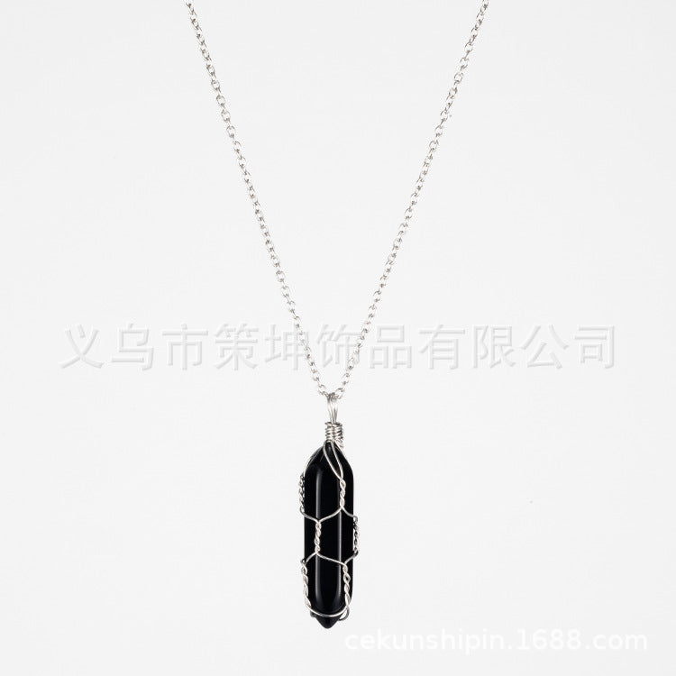 Crystal Stone Hand-wound Necklace Crystal Wire-wound