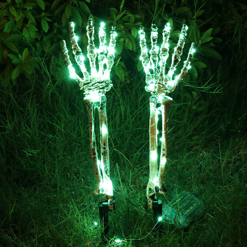 Halloween Decorative Skeleton Hand Halloween Garden Props LED Ghost