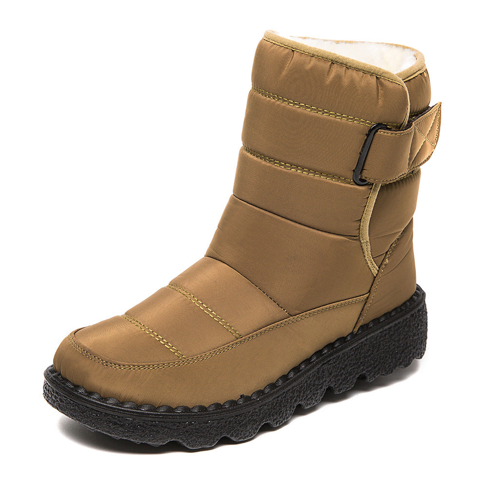 2023 Winter New Snow Boots Women High-top Waterproof Cotton Shoes Casual Short Tube Plus Velvet Large Size Cotton Boots