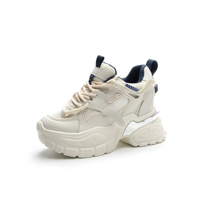 Women's 2023 Spring New Casual Sports  Thick Soled White Shoes