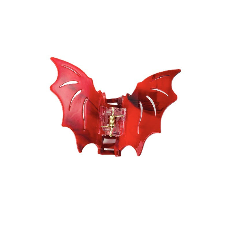 Bat Barrettes Halloween Hairpin Accessories red