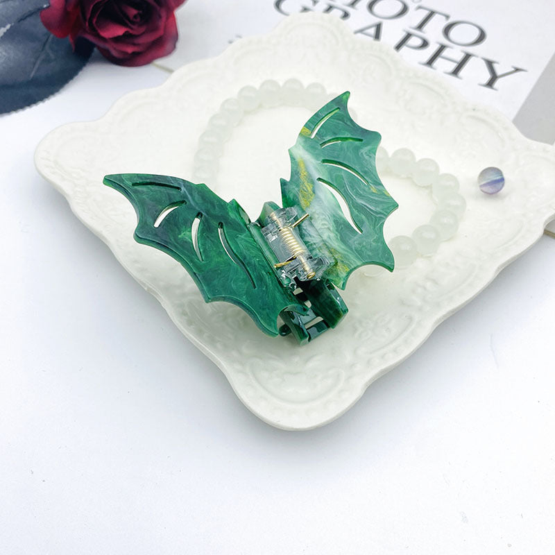 Bat Barrettes Halloween Hairpin Accessories green ink
