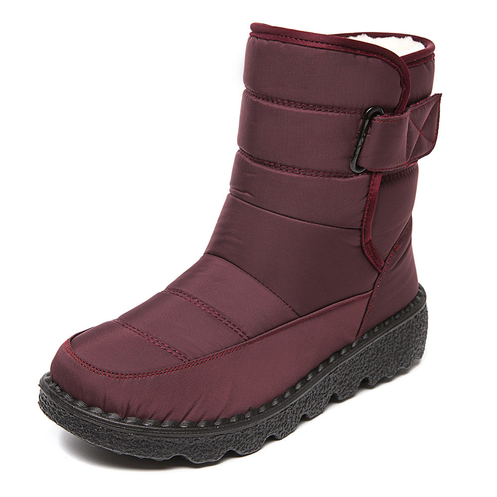 2023 Winter New Snow Boots Women High-top Waterproof Cotton Shoes Casual Short Tube Plus Velvet Large Size Cotton Boots