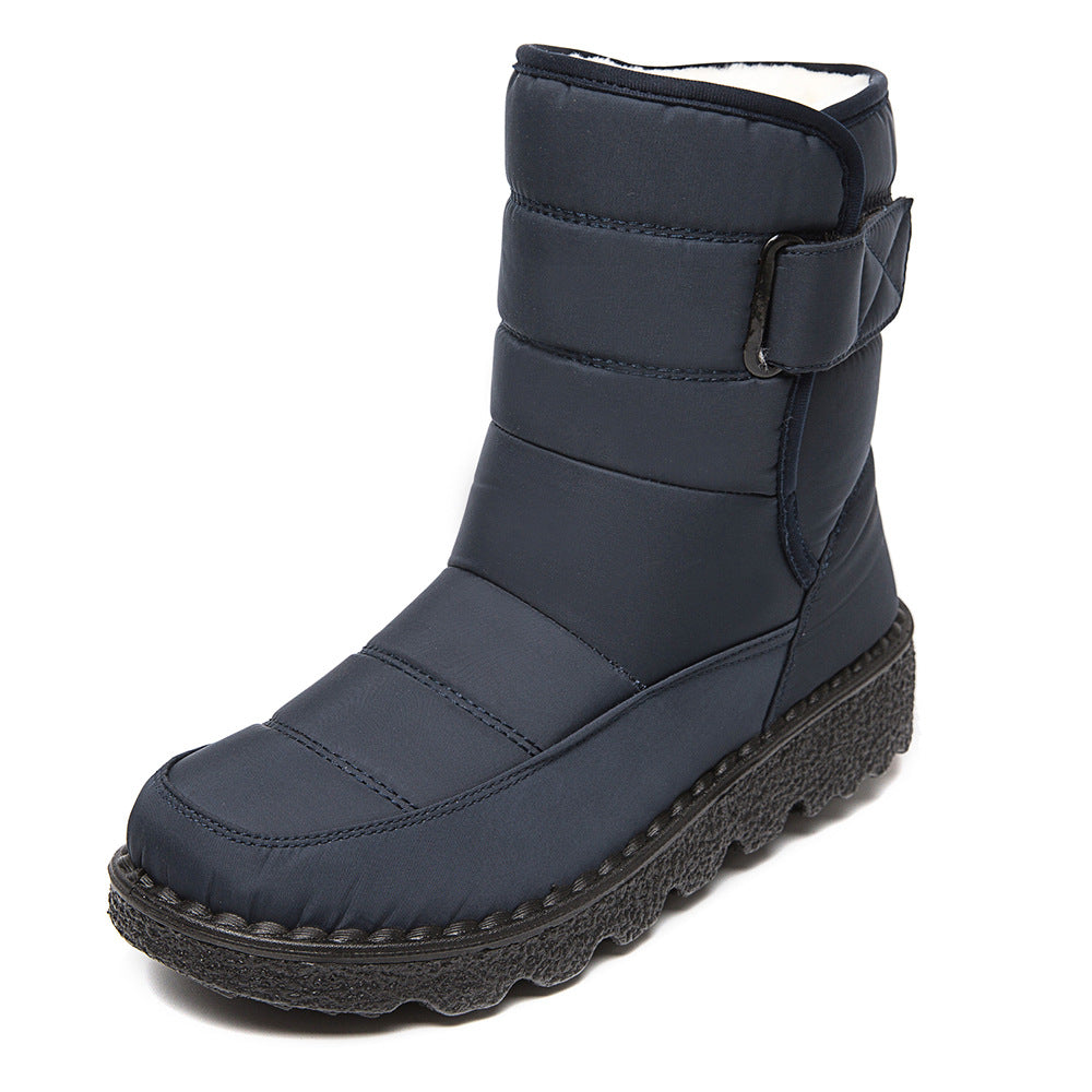 2023 Winter New Snow Boots Women High-top Waterproof Cotton Shoes Casual Short Tube Plus Velvet Large Size Cotton Boots