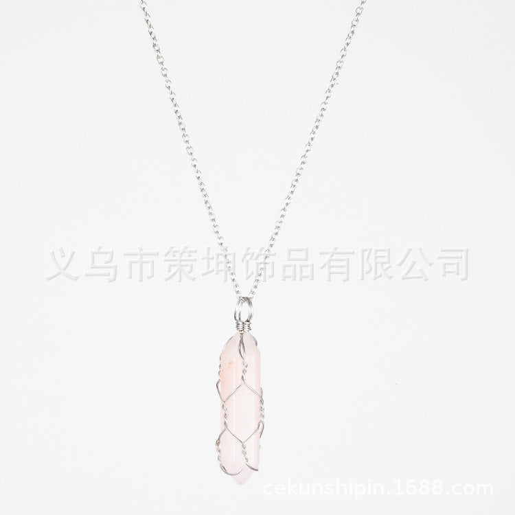 Crystal Stone Hand-wound Necklace Crystal Wire-wound