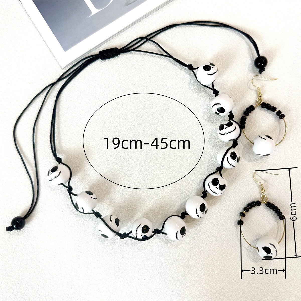 Halloween jewelry bracelet Earrings Necklace Wooden Bead size picture