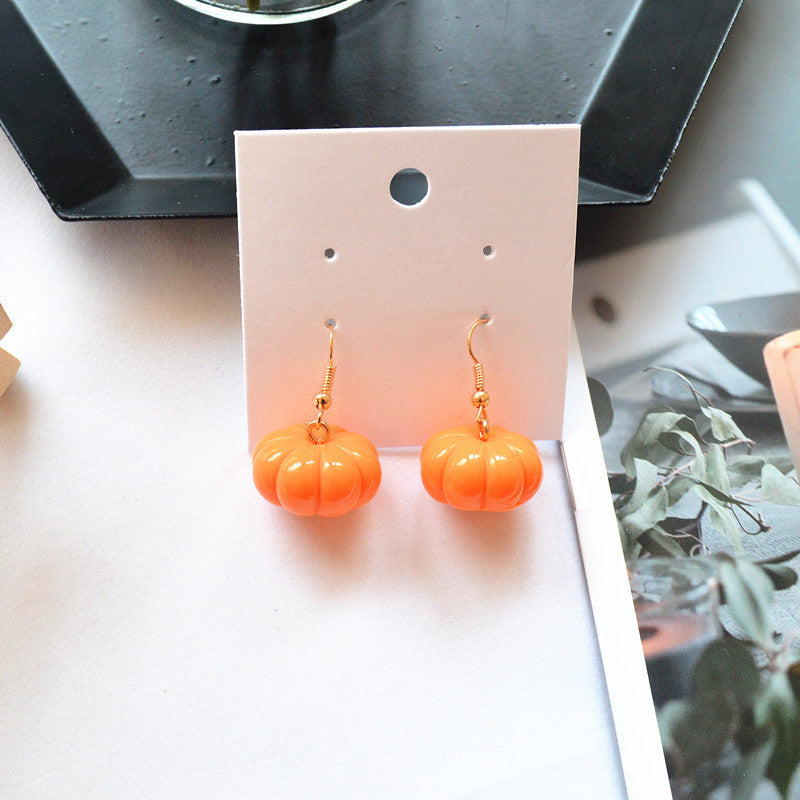 Halloween Fun Three-dimensional Pumpkin Earrings