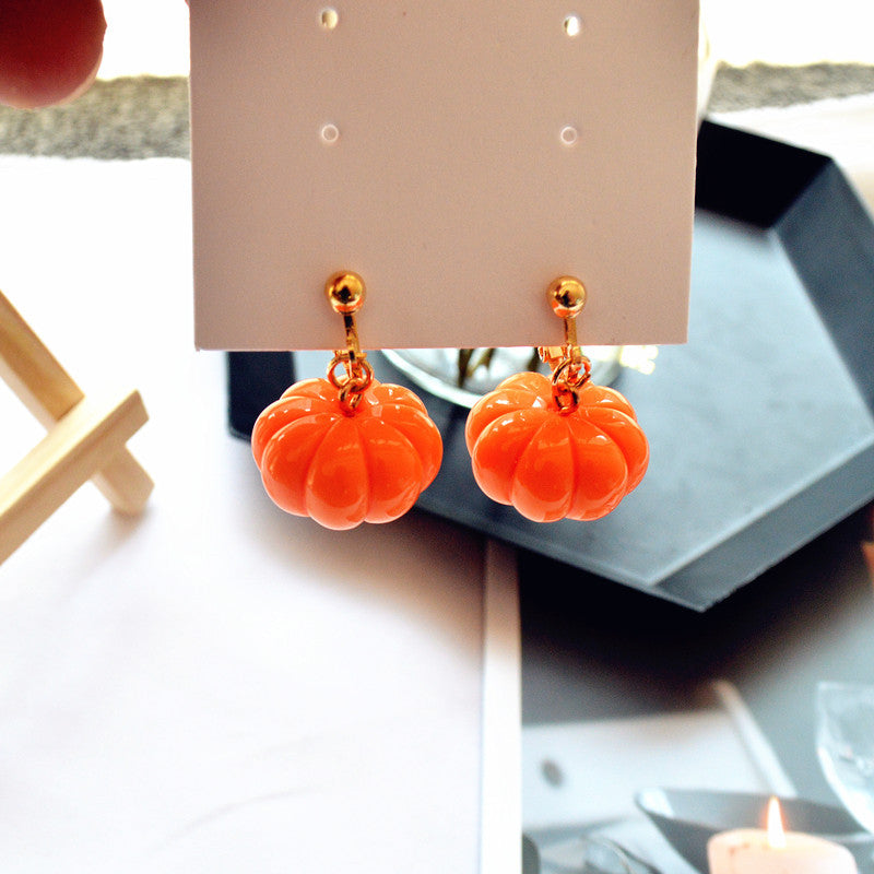 Halloween Fun Three-dimensional Pumpkin Earrings