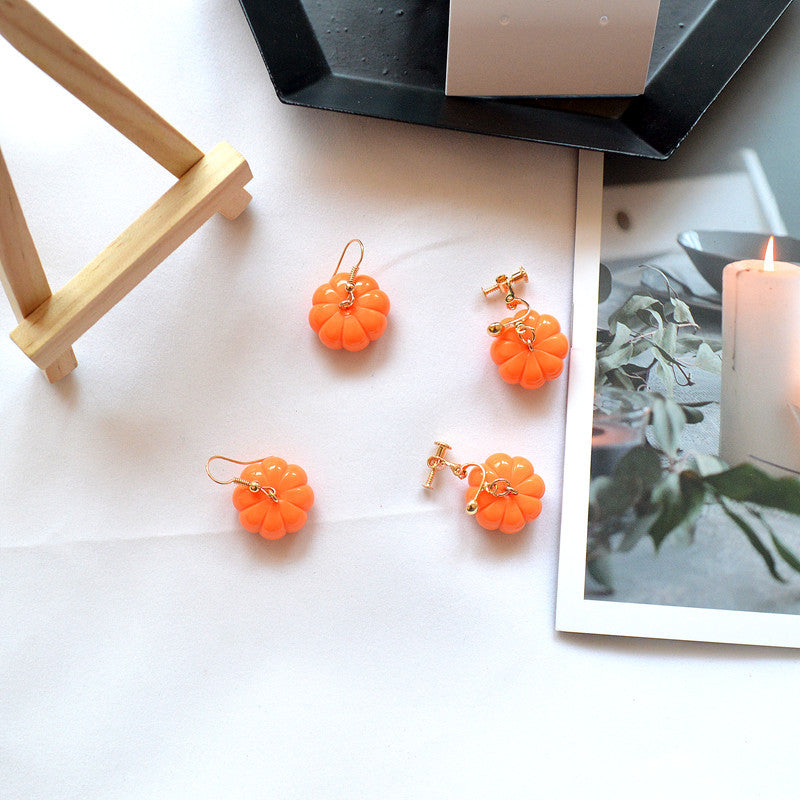 Halloween Fun Three-dimensional Pumpkin Earrings