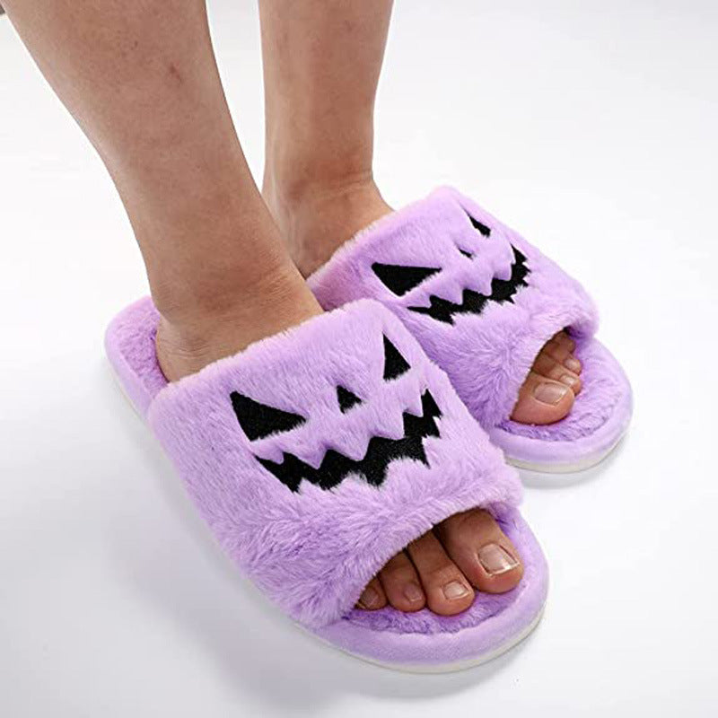 Halloween Shoes Winter Cute Warm Home Slippers unisex
