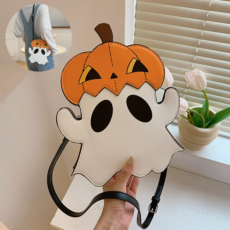 Halloween Bag Cartoon Pumpkin Treat bag Ghost Design Purse Candy Front view
