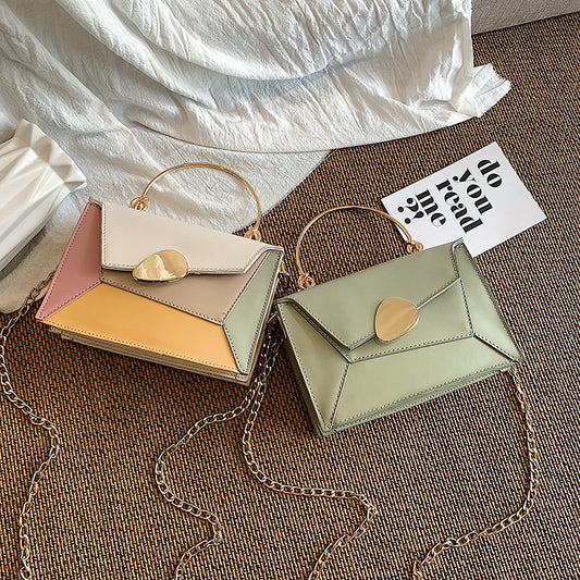 Women’s cross body bag PU leather, Trendy Small Purse,- Square Handbag, chain shoulder bag with removable strap