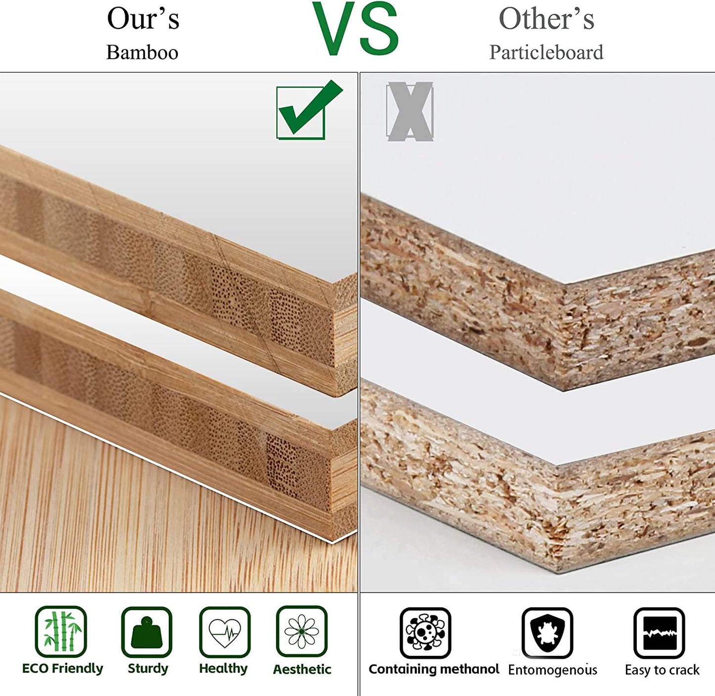 Corner Shelf, 4 Tier Bamboo Bookshelf, Open Ladder,Bedroom, Office, Kitchen, Balcony