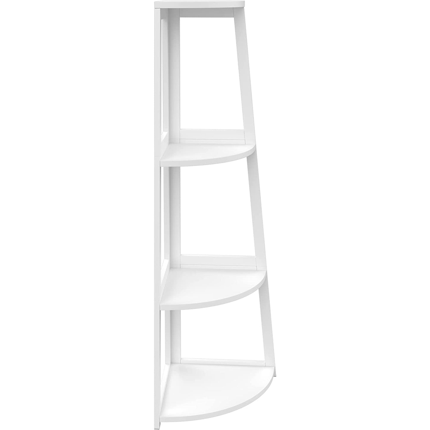 Corner Shelf, 4 Tier Bamboo Bookshelf, Open Ladder,Bedroom, Office, Kitchen, Balcony