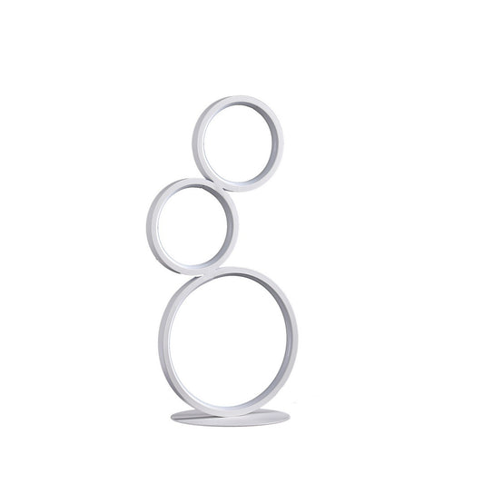 In 3-Ring Shaped Odu White Led Minimalist Metal Table Lamp