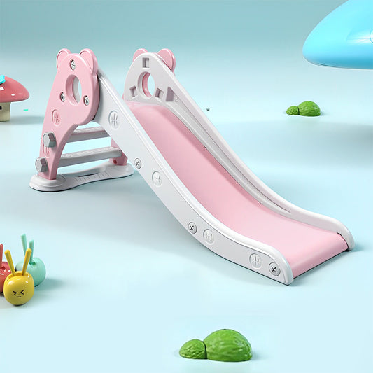 Kid Slide for Toddler Age 1-3 Indoor Bear pink  Plastic Slide Outdoor Playground Climber Slide