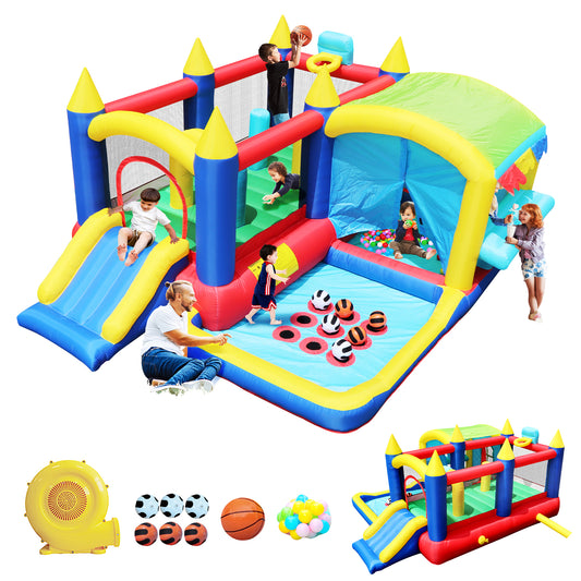 7 in 1 Inflatable Bounce House, Bouncy House with Ball Pit for Kids ,Toddler Jump Bouncy Castle