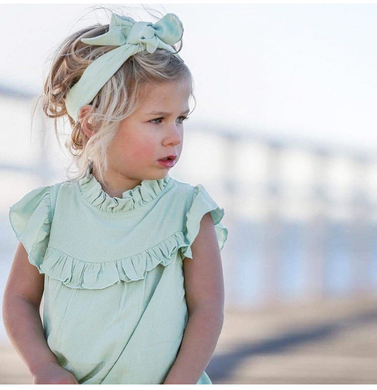 Baby Girl Princess Style Romper Candy Color Fluffy Triangle Summer Kids Clothes