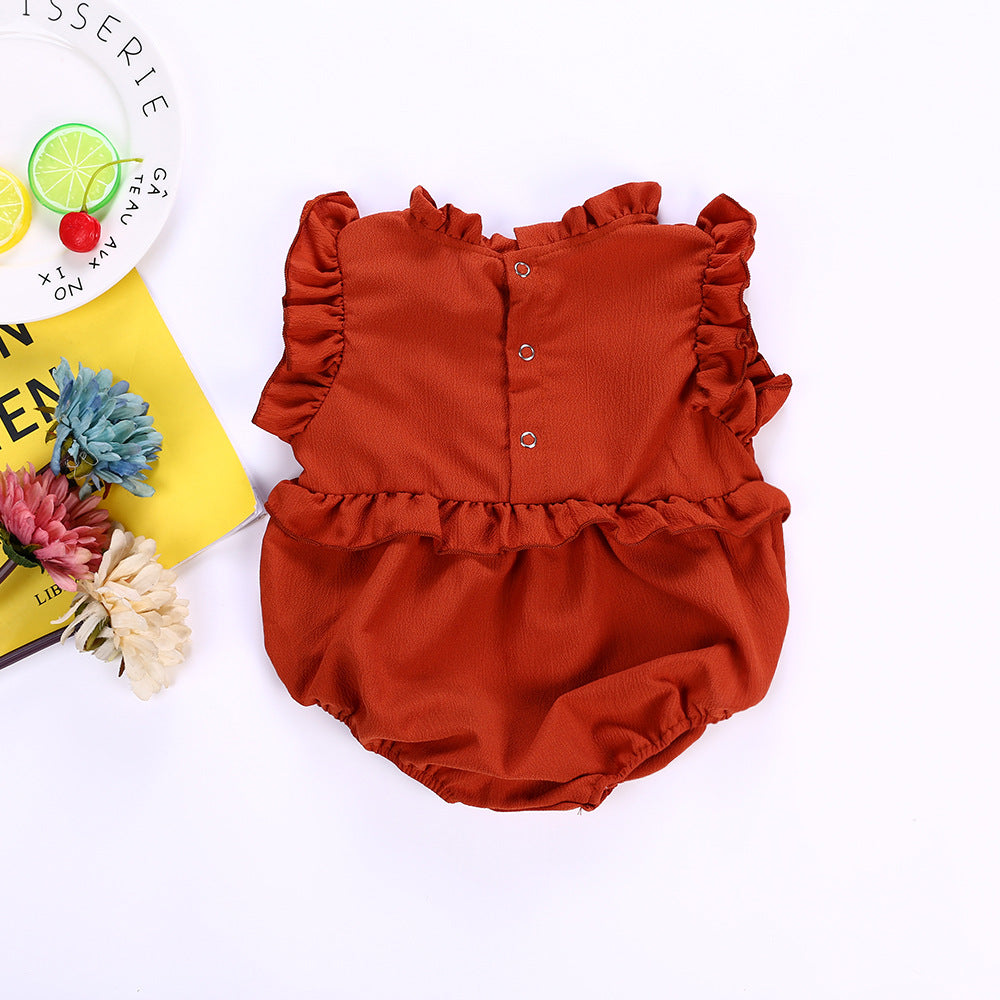 Baby Girl Princess Style Romper Candy Color Fluffy Triangle Summer Kids Clothes