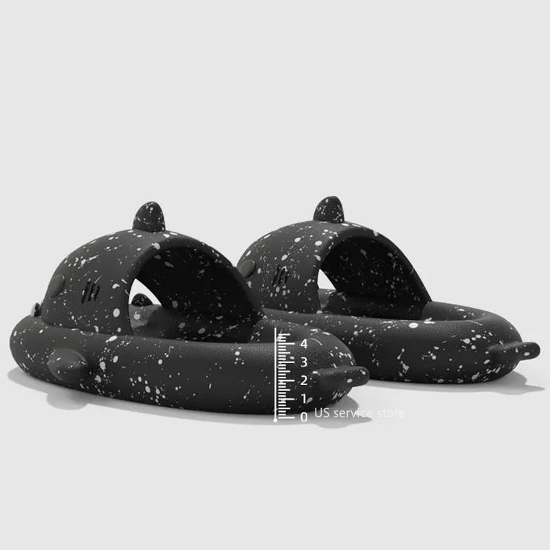 Graffiti Cloudy Shark Slippers Platform Shark Sandal Indoor Bathroom Anti skid Slides Couples Summer Shoes Soft Beach Flops|