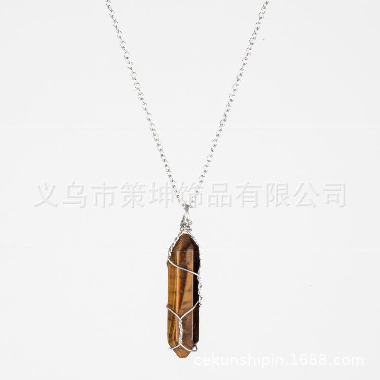 Crystal Stone Hand-wound Necklace Crystal Wire-wound