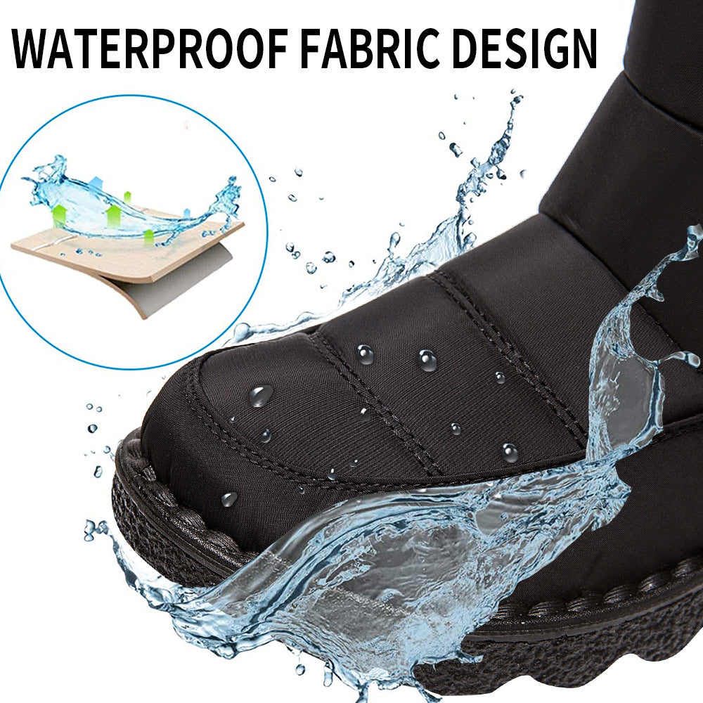 2023 Winter New Snow Boots Women High-top Waterproof Cotton Shoes Casual Short Tube Plus Velvet Large Size Cotton Boots