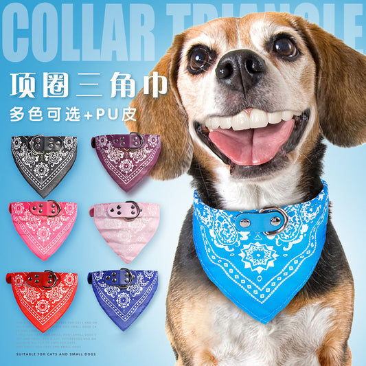 Pet Saliva Towel Cat Dog Collar Triangle Dual-use Small And Medium-sized Dog Teddy