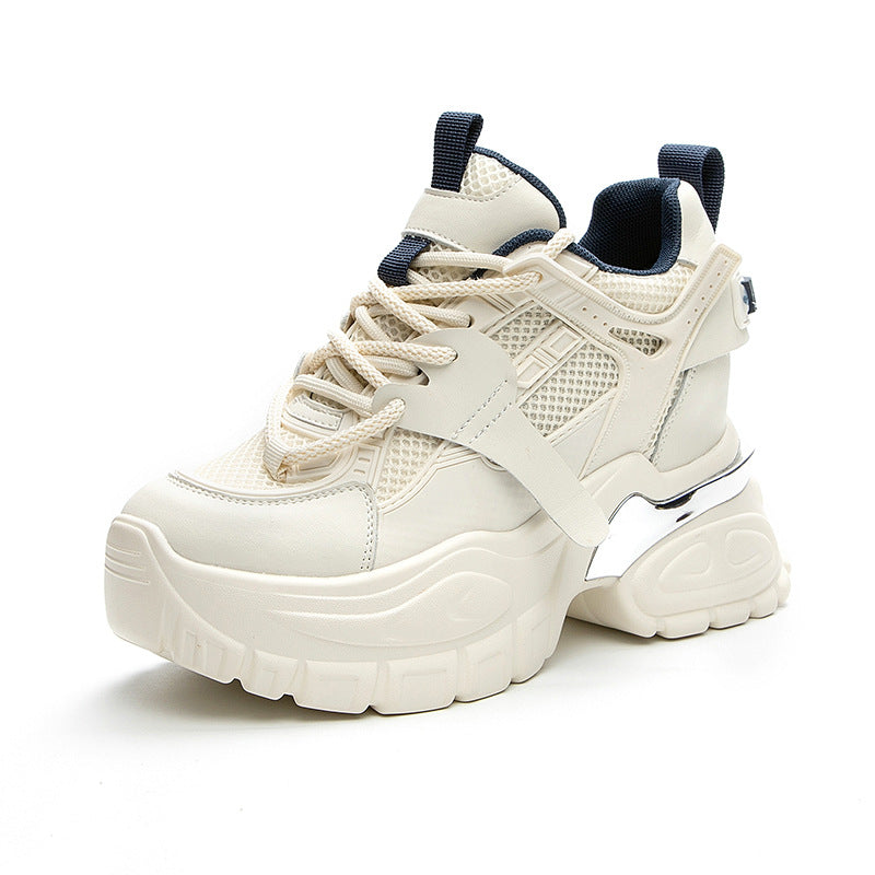Women's 2023 Spring New Casual Sports  Thick Soled White Shoes