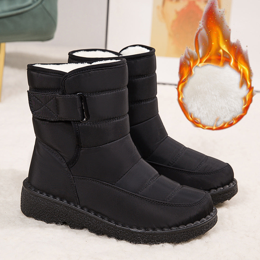 2023 Winter New Snow Boots Women High-top Waterproof Cotton Shoes Casual Short Tube Plus Velvet Large Size Cotton Boots